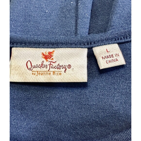 Quacker Factory Women Size L Blue Long Sleeve Sequined Front Pocket - Picture 9 of 11